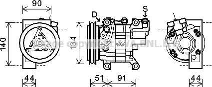 Prasco DNK345 - Compressore, Climatizzatore www.autoricambit.com