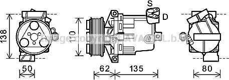 Prasco DNK343 - Compressore, Climatizzatore www.autoricambit.com