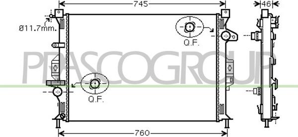 Prasco FD079R001 - Radiatore, Raffreddamento motore www.autoricambit.com