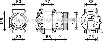 Prasco FDK604 - Compressore, Climatizzatore www.autoricambit.com