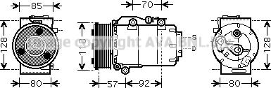 Prasco FDK394 - Compressore, Climatizzatore www.autoricambit.com