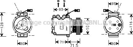 Prasco HDAK009 - Compressore, Climatizzatore www.autoricambit.com