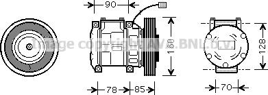 Prasco HDK019 - Compressore, Climatizzatore www.autoricambit.com