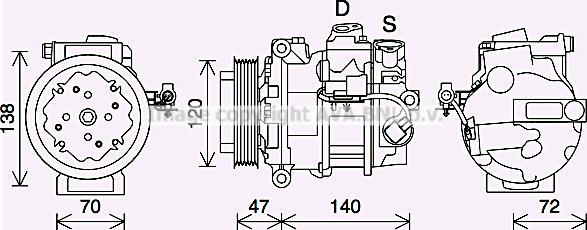 Prasco JRK057 - Compressore, Climatizzatore www.autoricambit.com