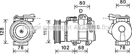 Prasco KAK244 - Compressore, Climatizzatore www.autoricambit.com