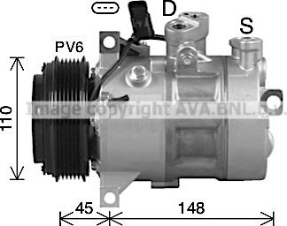 Prasco MSK747 - Compressore, Climatizzatore www.autoricambit.com