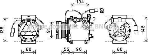 Prasco MTAK242 - Compressore, Climatizzatore www.autoricambit.com