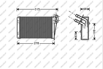 Prasco RN320H001 - Scambiatore calore, Riscaldamento abitacolo www.autoricambit.com