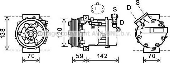 Prasco SBK071 - Compressore, Climatizzatore www.autoricambit.com