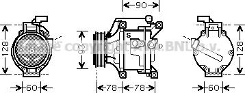 Prasco TOAK443 - Compressore, Climatizzatore www.autoricambit.com