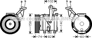 Prasco TOK440 - Compressore, Climatizzatore www.autoricambit.com