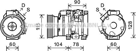 Prasco TOK634 - Compressore, Climatizzatore www.autoricambit.com