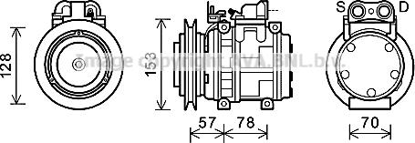 Prasco UGK006 - Compressore, Climatizzatore www.autoricambit.com