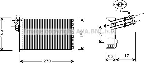 Prasco VN6175 - Scambiatore calore, Riscaldamento abitacolo www.autoricambit.com