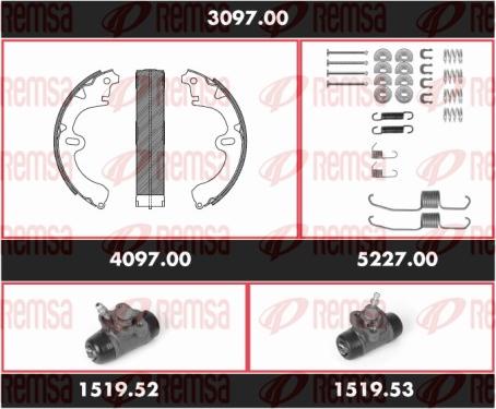 Remsa 3097.00 - Kit freno, freni a tamburo www.autoricambit.com