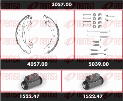 Remsa 3057.00 - Kit freno, freni a tamburo www.autoricambit.com