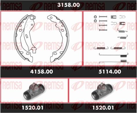 Remsa 3158.00 - Kit freno, freni a tamburo www.autoricambit.com