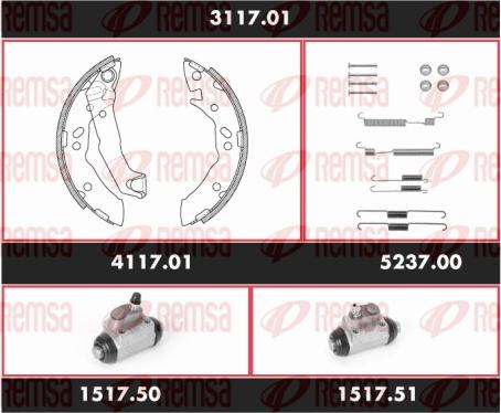 Remsa 3117.01 - Kit freno, freni a tamburo www.autoricambit.com