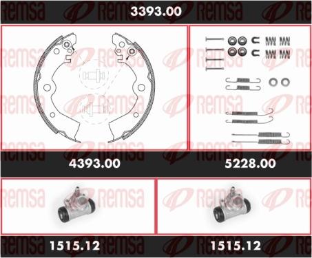 Remsa 3393.00 - Kit freno, freni a tamburo www.autoricambit.com