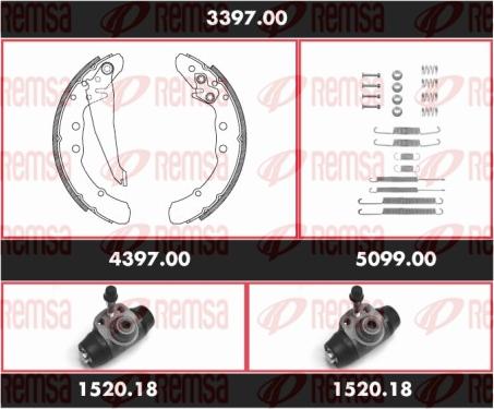 Remsa 3397.00 - Kit freno, freni a tamburo www.autoricambit.com