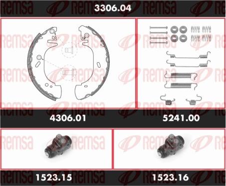 Remsa 3306.04 - Kit freno, freni a tamburo www.autoricambit.com