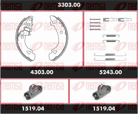 Remsa 3303.00 - Kit freno, freni a tamburo www.autoricambit.com