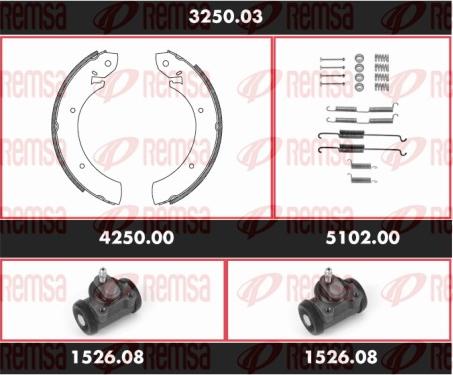 Remsa 3250.03 - Kit freno, freni a tamburo www.autoricambit.com