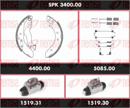 Remsa SPK 3400.00 - Kit freno, freni a tamburo www.autoricambit.com