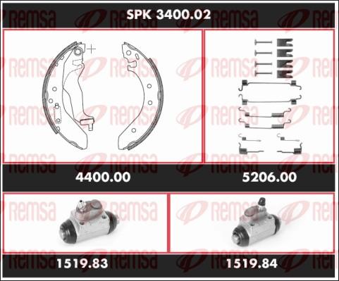 Remsa SPK 3400.02 - Kit freno, freni a tamburo www.autoricambit.com