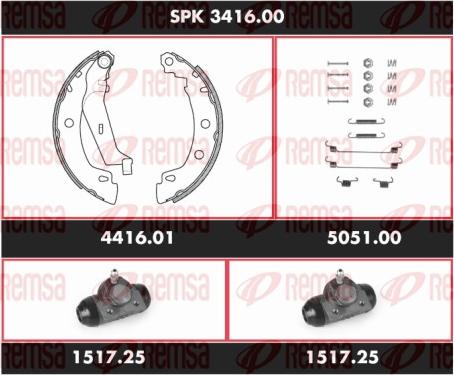 Remsa SPK 3416.00 - Kit freno, freni a tamburo www.autoricambit.com