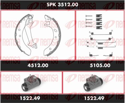 Remsa SPK 3512.00 - Kit freno, freni a tamburo www.autoricambit.com