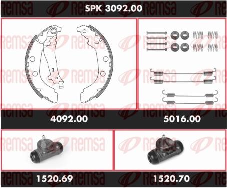 Remsa SPK 3092.00 - Kit freno, freni a tamburo www.autoricambit.com