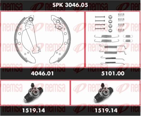 Remsa SPK 3046.05 - Kit freno, freni a tamburo www.autoricambit.com