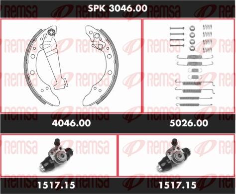 Remsa SPK 3046.00 - Kit freno, freni a tamburo www.autoricambit.com