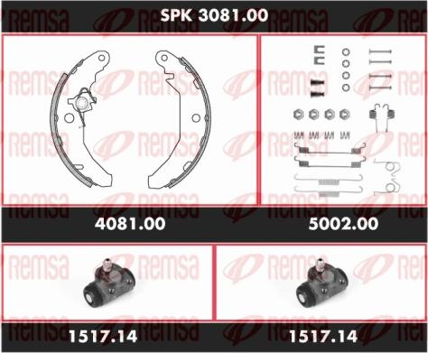 Remsa SPK 3081.00 - Kit freno, freni a tamburo www.autoricambit.com