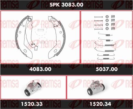 Remsa SPK 3083.00 - Kit freno, freni a tamburo www.autoricambit.com