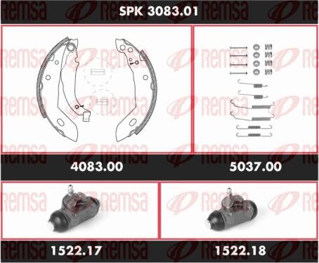 Remsa SPK 3083.01 - Kit freno, freni a tamburo www.autoricambit.com