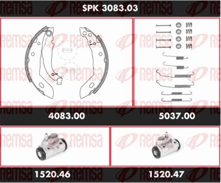 Remsa SPK 3083.03 - Kit freno, freni a tamburo www.autoricambit.com