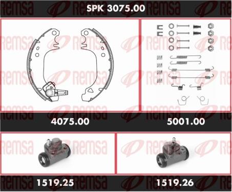 Remsa SPK 3075.00 - Kit freno, freni a tamburo www.autoricambit.com