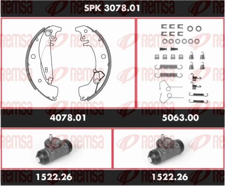 Remsa SPK 3078.01 - Kit freno, freni a tamburo www.autoricambit.com