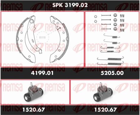 Remsa SPK 3199.02 - Kit freno, freni a tamburo www.autoricambit.com