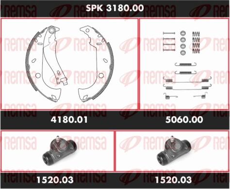 Remsa SPK 3180.00 - Kit freno, freni a tamburo www.autoricambit.com