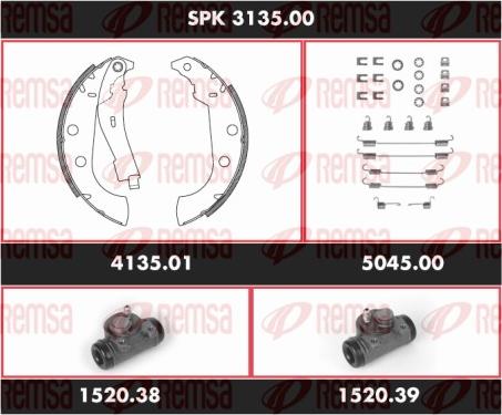 Remsa SPK 3135.00 - Kit freno, freni a tamburo www.autoricambit.com