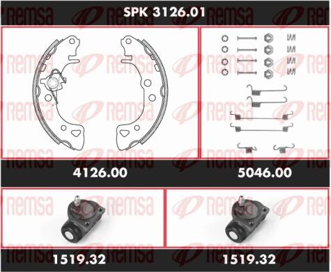 Remsa SPK 3126.01 - Kit freno, freni a tamburo www.autoricambit.com