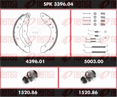 Remsa SPK 3396.04 - Kit freno, freni a tamburo www.autoricambit.com