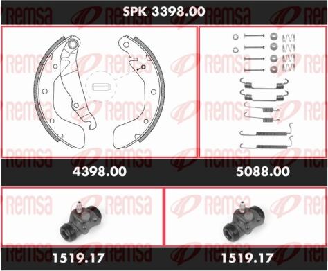 Remsa SPK 3398.00 - Kit freno, freni a tamburo www.autoricambit.com