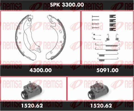 Remsa SPK 3300.00 - Kit freno, freni a tamburo www.autoricambit.com