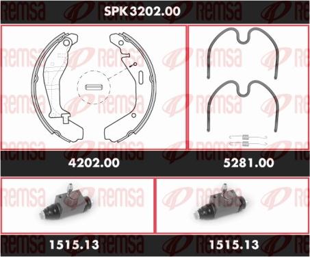 Remsa SPK 3202.00 - Kit freno, freni a tamburo www.autoricambit.com