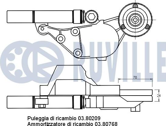 Ruville 540901 - Tendicinghia, Cinghia Poly-V www.autoricambit.com