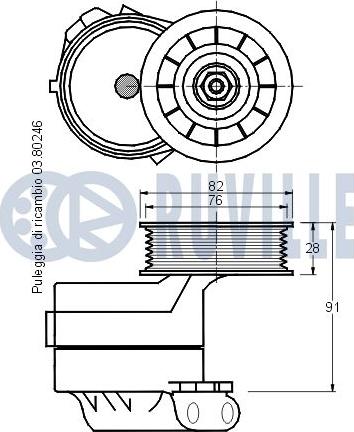 Ruville 540933 - Tendicinghia, Cinghia Poly-V www.autoricambit.com